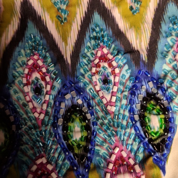 Callie Multi-color Ethnic Beaded Bikini Bottoms 10 - Picture 2 of 5